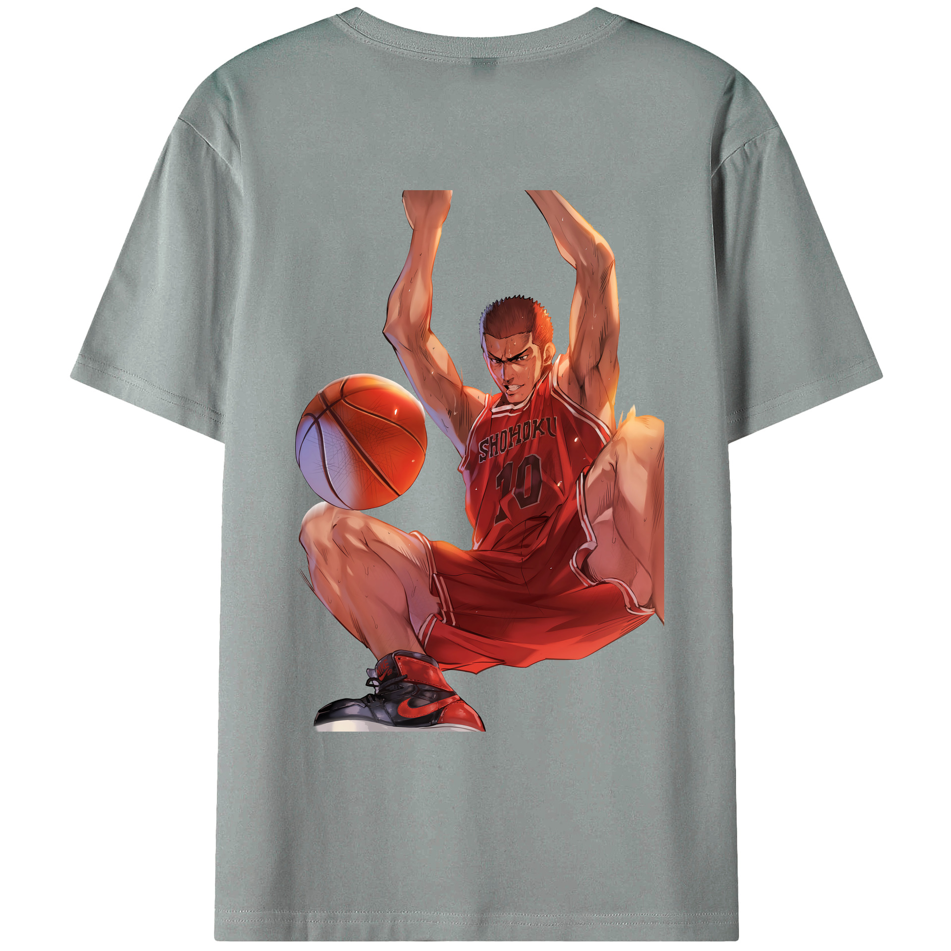 （画像用） SLAM DUNK／スラムダンク 綿100％ メンズ半袖Tシャツ（バックプリント） 通気性